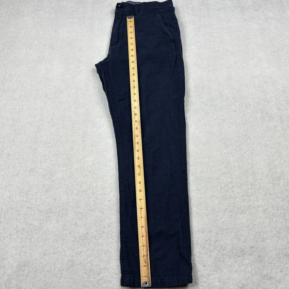 Banana Republic Aiden Mens 33x30 Navy Blue Linen Cotton Chino Pants 184661